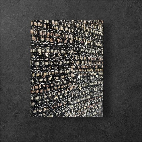 BOSTON PROPER Parisian Tweed Blazer Jacket Bronze Chain Sequins Size 6 - Picture 6 of 9